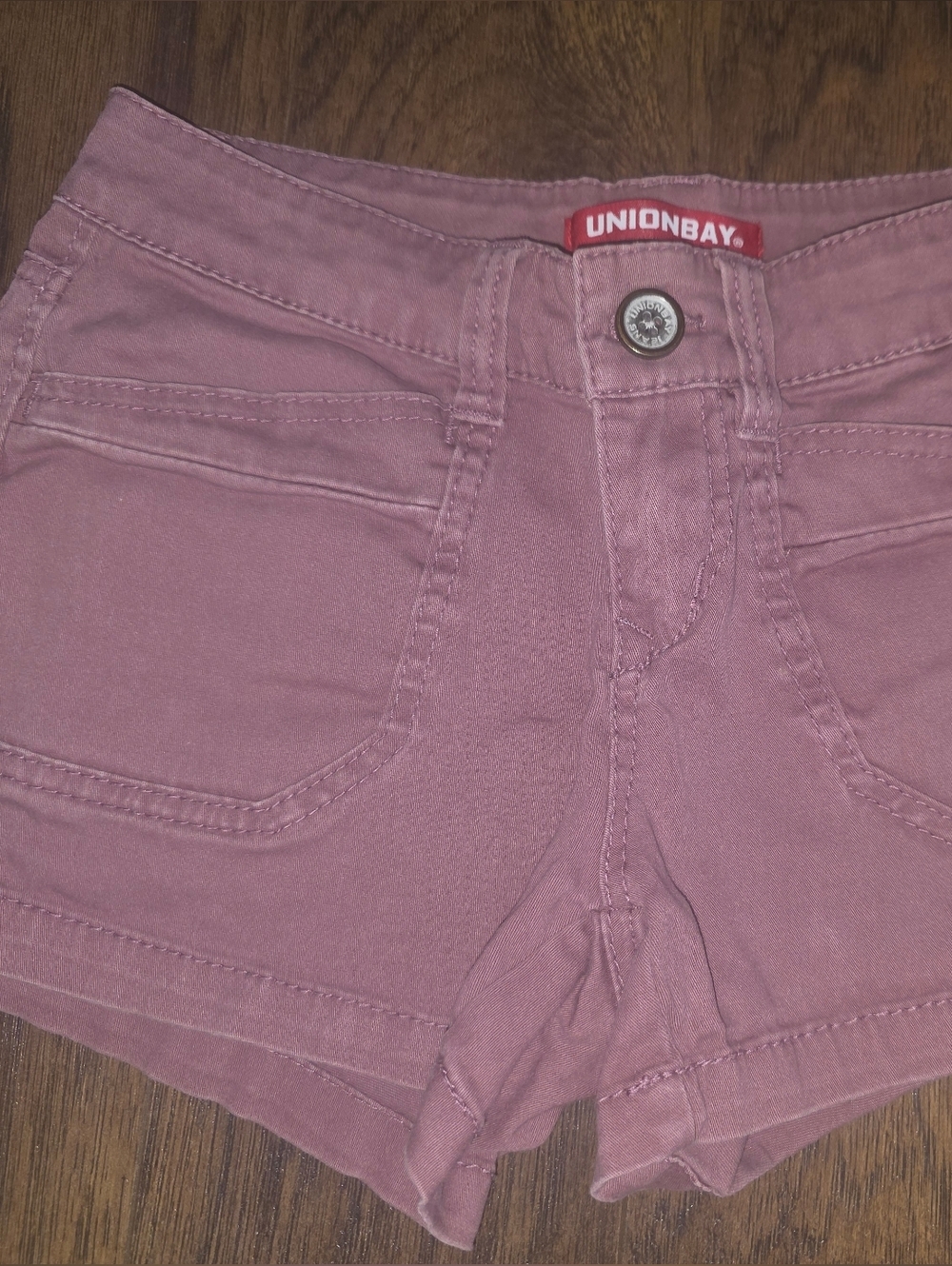 UNIONBAY Mauve-Pink Denim Shortie Shorts